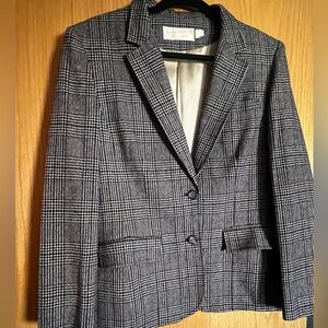 Pendleton Navy, Cream & Burgundy Houndstooth Wool Jacket